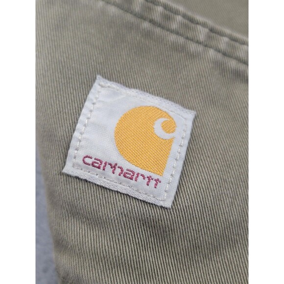 Carhartt Pants Mens 32x30 Olive Green Washed Twill Dungaree Utility Work B324 - Picture 12 of 14